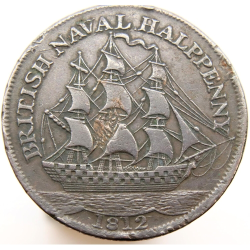 3186 - 1812 - British Naval Halfpenny - 