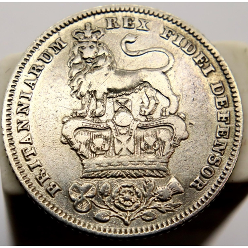 3202 - 1829 - Silver Sixpence of George IV. P&P Group 1 (£14+VAT for the first lot and £1+VAT for subsequen... 