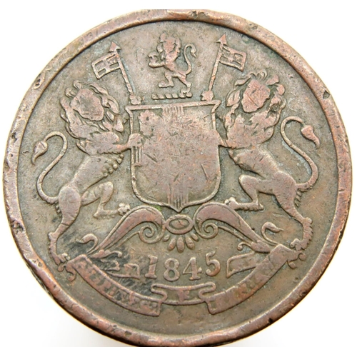 3207 - 1845 - East India Company Half Anna - Colonial India issue. P&P Group 1 (£14+VAT for the first lot a... 