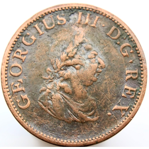 3211 - 1805 - Hibernia Half Penny under reign of George III. P&P Group 1 (£14+VAT for the first lot and £1+... 