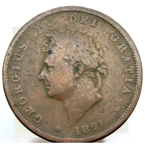 3214 - 1821 - Copper Penny of George IV. P&P Group 1 (£14+VAT for the first lot and £1+VAT for subsequent l... 