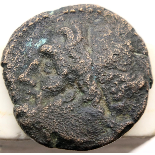 3247 - Greek bronze coin, trident of Poseidon to reverse. P&P Group 1 (£14+VAT for the first lot and £1+VAT... 