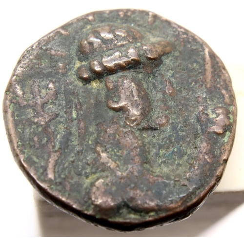 3240 - Indo Greek bronze AE24. P&P Group 1 (£14+VAT for the first lot and £1+VAT for subsequent lots)