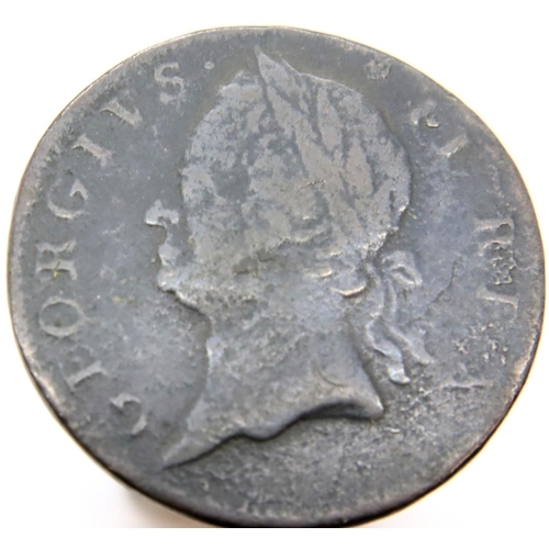 3241 - 1760 Hibernia Half Penny of George II. P&P Group 1 (£14+VAT for the first lot and £1+VAT for subsequ... 