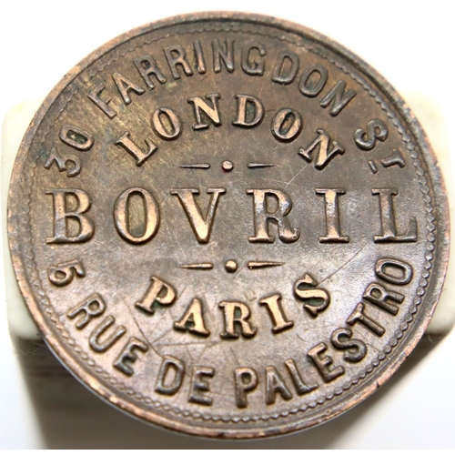 3242 - Victorian Bovril advertising Token (London-Paris). P&P Group 1 (£14+VAT for the first lot and £1+VAT... 