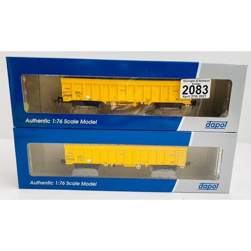 2083 - 2x Dapol IOA Network Rail Wagons P&P Group 1 (£14+VAT for the first lot and £1+VAT for subsequent lo... 