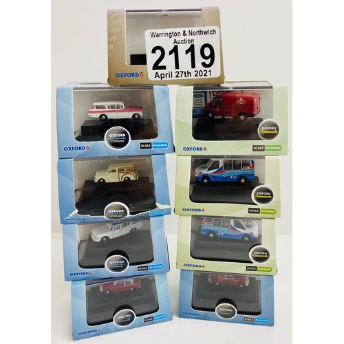 2119 - 9x Oxford Diecast N Gauge Vehicles P&P Group 1 (£14+VAT for the first lot and £1+VAT for subsequent ... 