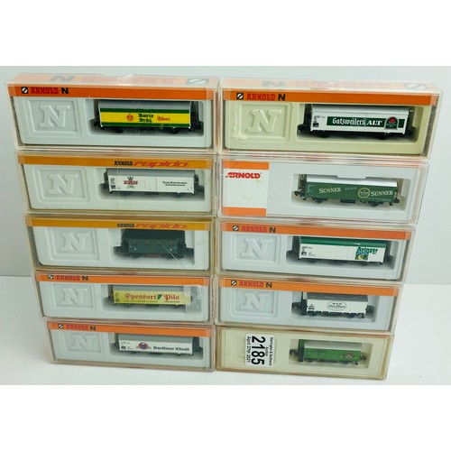 2185 - 10x Arnold N Gauge Assorted Wagons - See Picture  P&P Group 1 (£14+VAT for the first lot and £1+VAT ... 