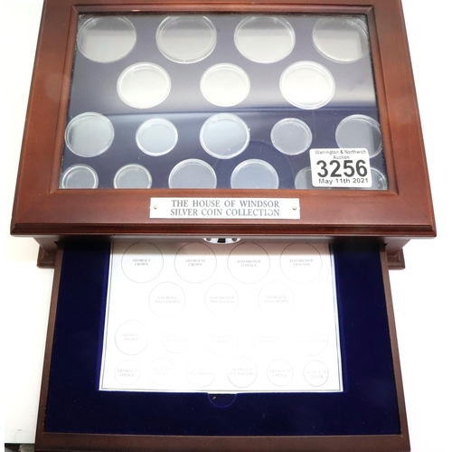 3256 - Danbury Mint display case for The House of Windsor Silver Coin Collection, empty but with capsules. ... 