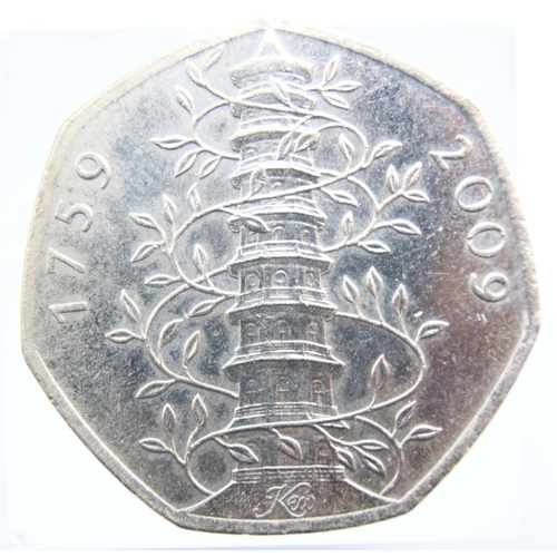 3262 - 2009 UK Kew Gardens 50p coin, circulated but good order. P&P Group 1 (£14+VAT for the first lot and ... 