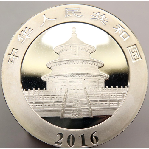 3265 - 2016 30g pure silver Panda coin, encapsulated. P&P Group 1 (£14+VAT for the first lot and £1+VAT for... 