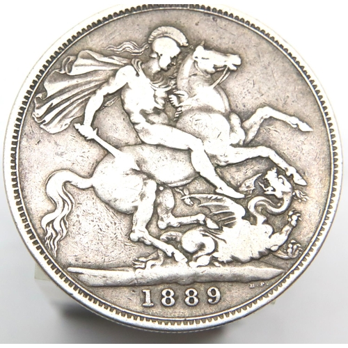 3267 - 1889 silver Crown of Queen Victoria. P&P Group 1 (£14+VAT for the first lot and £1+VAT for subsequen... 