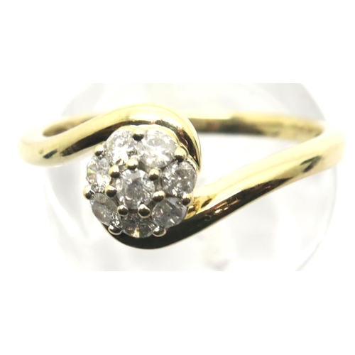 64 - 9ct gold ring set with eight diamonds, size N/O, 2.2g. P&P Group 1 (£14+VAT for the first lot and £1... 