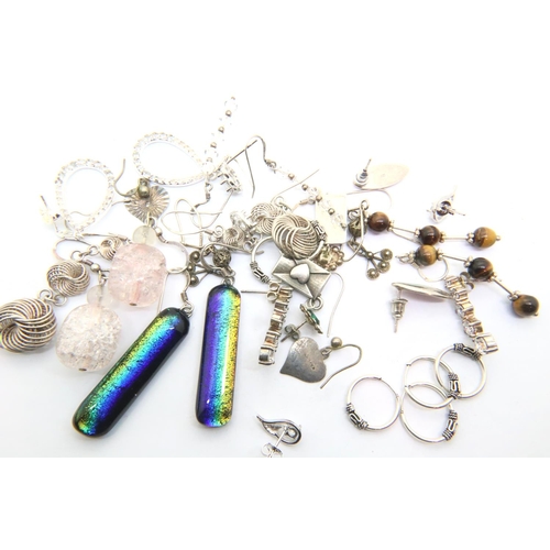 66 - Seventeen pairs of silver earrings, combined 51g. P&P Group 1 (£14+VAT for the first lot and £1+VAT ... 