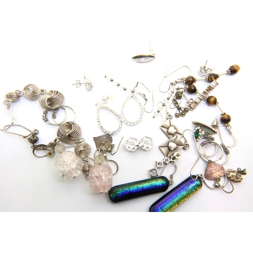 66 - Seventeen pairs of silver earrings, combined 51g. P&P Group 1 (£14+VAT for the first lot and £1+VAT ... 