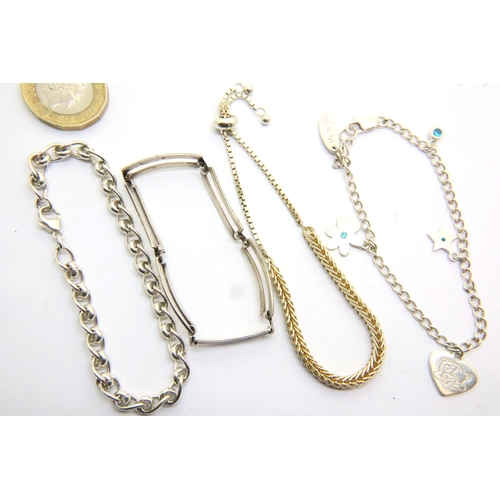 68 - Four assorted silver bracelets, some stamped 925, combined 31g. P&P Group 1 (£14+VAT for the first l... 