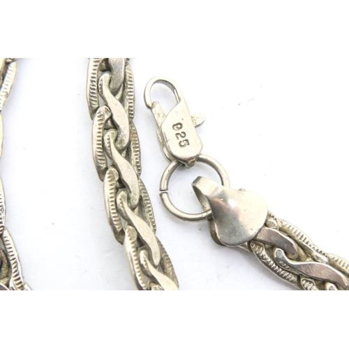 77 - Matching 925 silver necklace, 37g. P&P Group 1 (£14+VAT for the first lot and £1+VAT for subsequent ... 