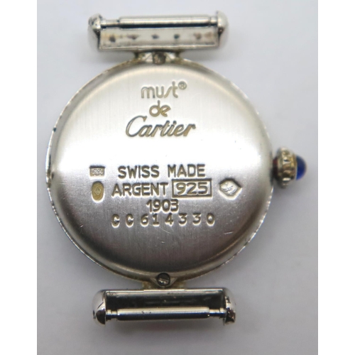 101 - Hallmarked silver Cartier ladies wristwatch, CC614330 1903.  P&P Group 1 (£14+VAT for the first lot ... 