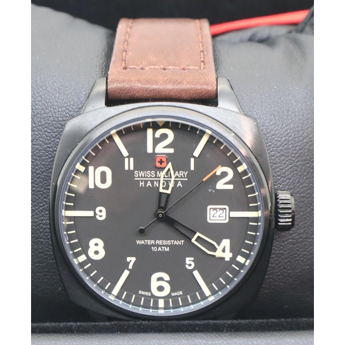 107 - Boxed gents Hanowa Swiss military wristwatch, dial D: 40 mm. P&P Group 1 (£14+VAT for the first lot ... 