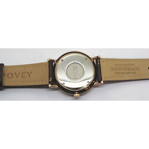 110 - Gents Povey calendar wristwatch new and boxed, dial D: 30 mm. P&P Group 1 (£14+VAT for the first lot... 