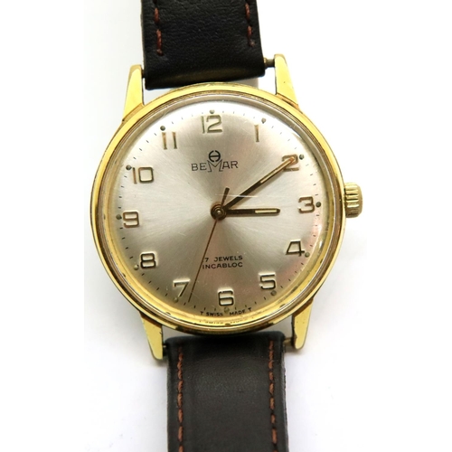 123 - Bemar gents 17 jewel mechanical wristwatch, working at lotting. P&P Group 1 (£14+VAT for the first l... 