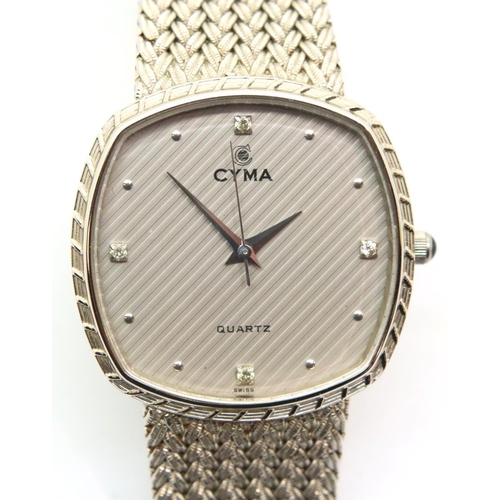 129 - Gents Cyma wristwatch, dial D: 25 mm. P&P Group 1 (£14+VAT for the first lot and £1+VAT for subseque... 