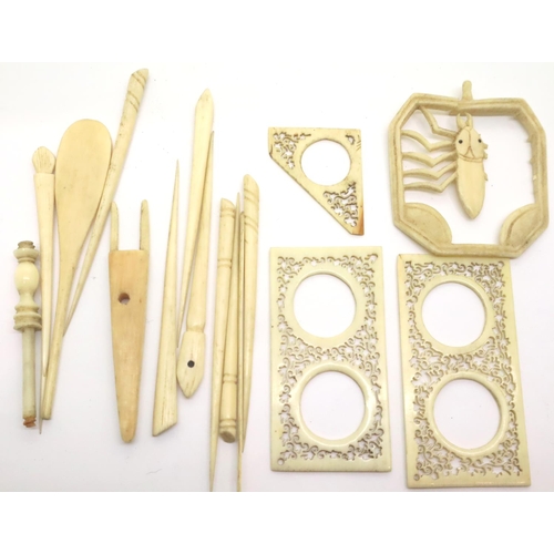 179 - Assorted antique ivory items. P&P Group 2 (£18+VAT for the first lot and £3+VAT for subsequent lots)