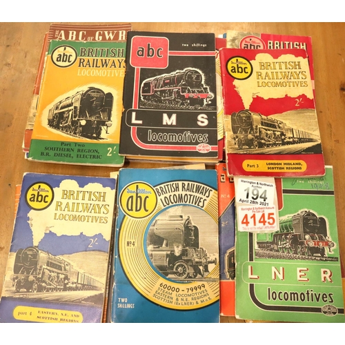 194 - Twenty Ian Allan ABC railway books with some underlining. P&P Group 1 (£14+VAT for the first lot and... 