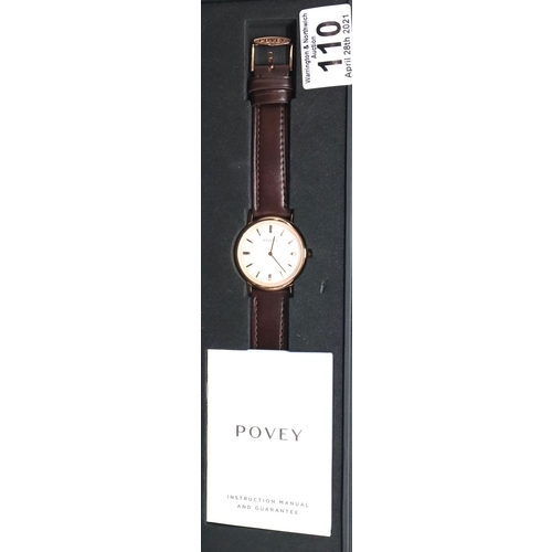 110 - Gents Povey calendar wristwatch new and boxed, dial D: 30 mm. P&P Group 1 (£14+VAT for the first lot... 