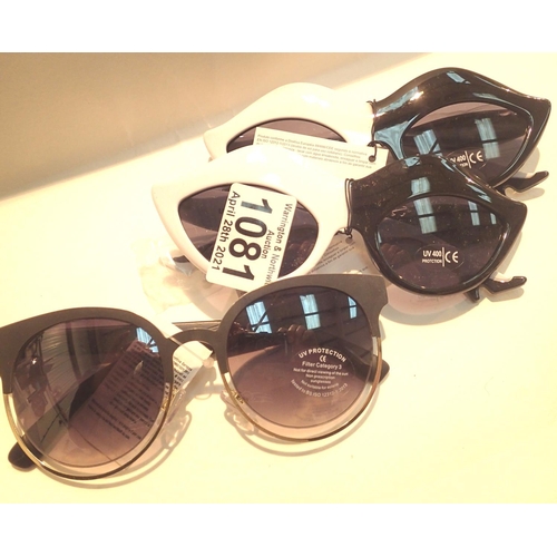 1081 - Three pairs of new with tags designer sunglasses. P&P Group 1 (£14+VAT for the first lot and £1+VAT ... 