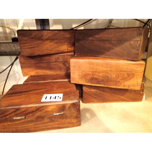 1145 - Ten modern hardwood boxes 18 x 12 x 6 cm. Not available for in-house P&P, contact Paul O'Hea at Mail... 