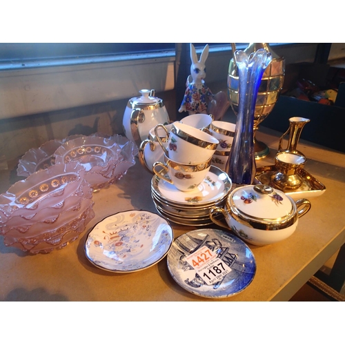 1187 - Collection of assorted ceramics and glassware. Not available for in-house P&P, contact Paul O'Hea at... 