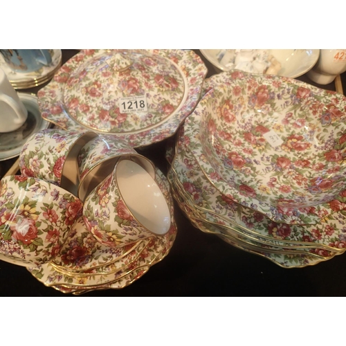 1218 - Royal Winton Summertime pattern dinner and teaware. Not available for in-house P&P, contact Paul O'H... 