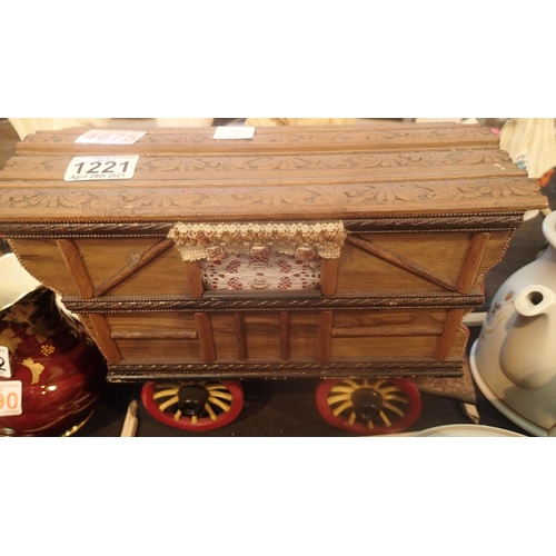 1221 - Scratch built Gypsy caravan, L: 35 cm. Not available for in-house P&P, contact Paul O'Hea at Mailbox... 