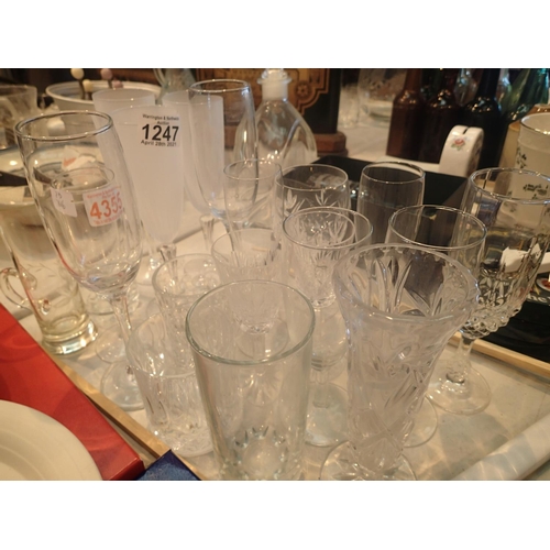 1247 - Mixer of crystal and glass drinking glasses. Not available for in-house P&P, contact Paul O'Hea at M... 