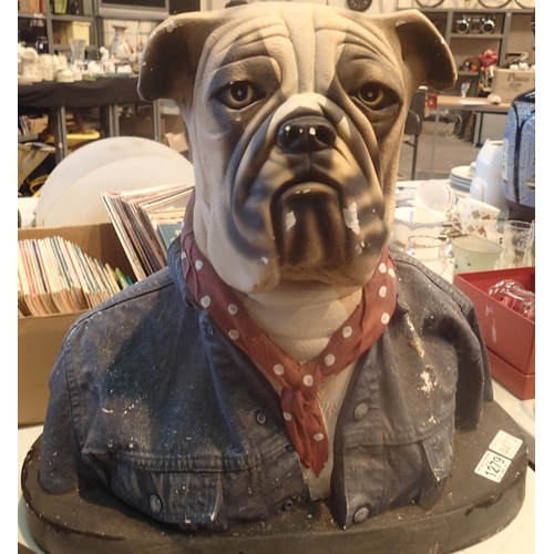 1279 - Large plaster anthropomorphic Bulldog. Not available for in-house P&P, contact Paul O'Hea at Mailbox... 