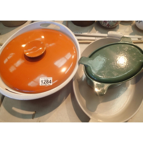 1284 - Enamelled cast iron cookware by Le Creuset, Copco (Denmark) and others. 
Not available for in-house ... 