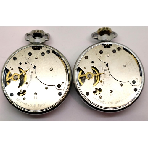 119 - Ingersoll & Smiths Empire chrome pocket watches. Working at lotting. P&P Group 1 (£14+VAT for the fi... 