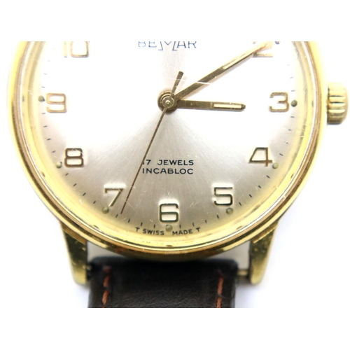 123 - Bemar gents 17 jewel mechanical wristwatch, working at lotting. P&P Group 1 (£14+VAT for the first l... 