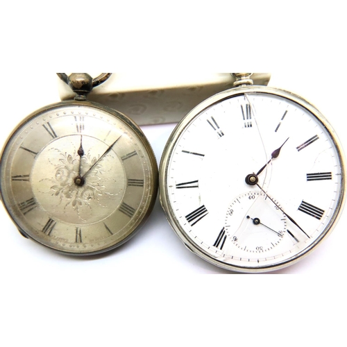 125 - Two white metal pocket watches. P&P Group 1 (£14+VAT for the first lot and £1+VAT for subsequent lot... 