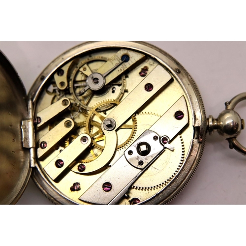 125 - Two white metal pocket watches. P&P Group 1 (£14+VAT for the first lot and £1+VAT for subsequent lot... 