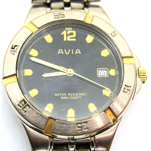 127 - Gents Avia calendar wristwatch, working at lotting, dial D: 30 mm. P&P Group 2 (£18+VAT for the firs... 