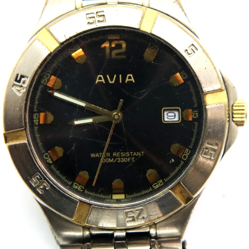 127 - Gents Avia calendar wristwatch, working at lotting, dial D: 30 mm. P&P Group 2 (£18+VAT for the firs... 