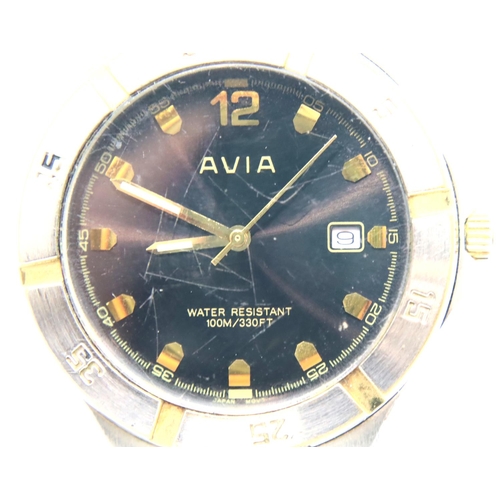 127 - Gents Avia calendar wristwatch, working at lotting, dial D: 30 mm. P&P Group 2 (£18+VAT for the firs... 