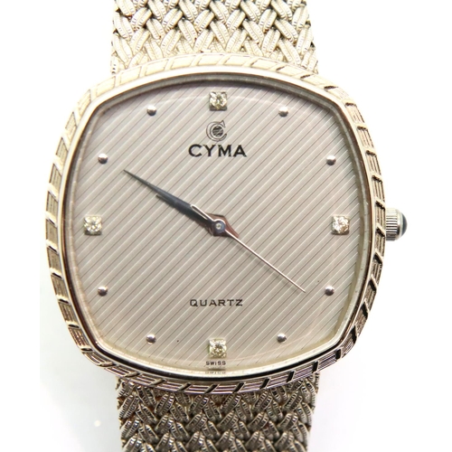 129 - Gents Cyma wristwatch, dial D: 25 mm. P&P Group 1 (£14+VAT for the first lot and £1+VAT for subseque... 