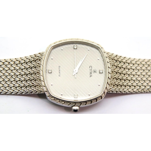 129 - Gents Cyma wristwatch, dial D: 25 mm. P&P Group 1 (£14+VAT for the first lot and £1+VAT for subseque... 