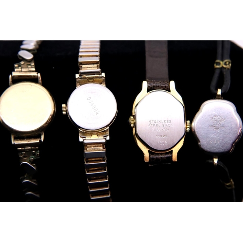 131 - 9ct gold cased ladies Rotary wristwatch with further vintage ladies wristwatches. P&P Group 1 (£14+V... 