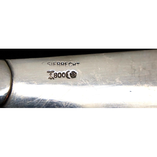 147 - Two 800 silver knives and forks, combined 208g. P&P Group 1 (£14+VAT for the first lot and £1+VAT fo... 