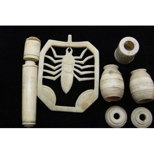 177 - Mixed antique ivory items. P&P Group 1 (£14+VAT for the first lot and £1+VAT for subsequent lots)