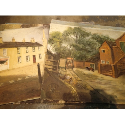 1411 - Original oil on boards signed A Cooper. Not available for in-house P&P, contact Paul O'Hea at Mailbo... 